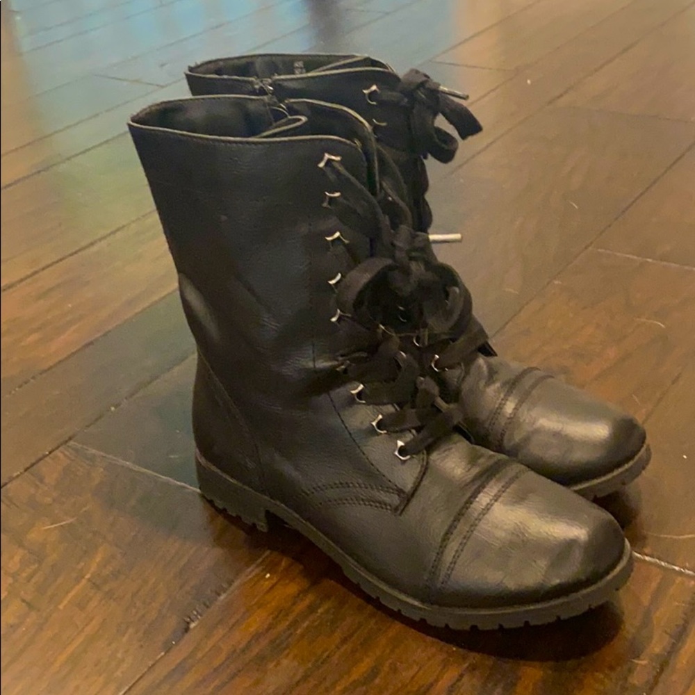 Rampage Genuine Vegan Leather Combat Boots